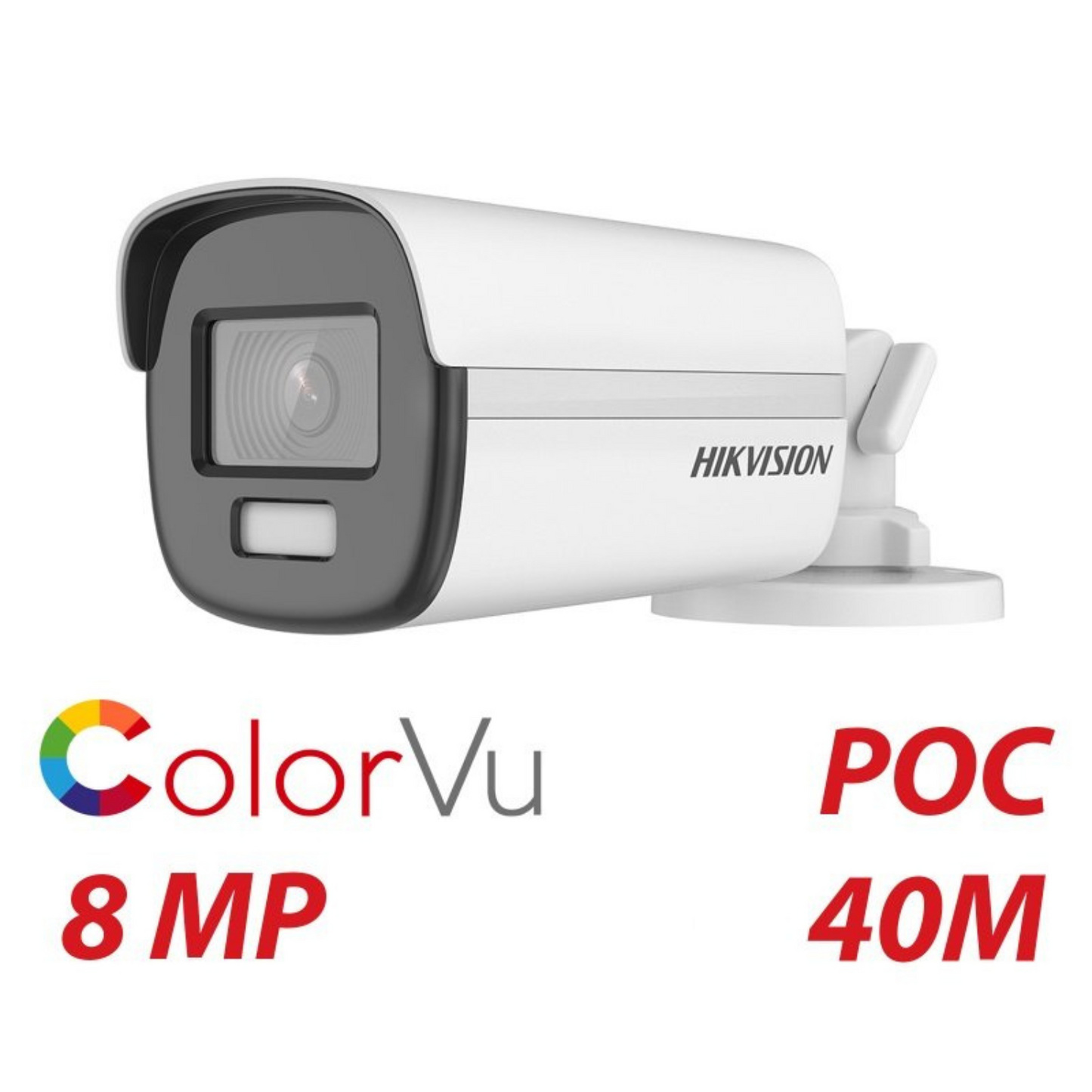 8mp 4k Colorvu POC 2.8mm 40m IR Fixed Bullet Camera DS-2CE12UF3T-E