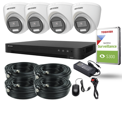 Hikvision 8MP 4K ColorVu Cctv Kit | 24/7 Full-Color Surveillance | 4x Cameras + 4-Channel DVR