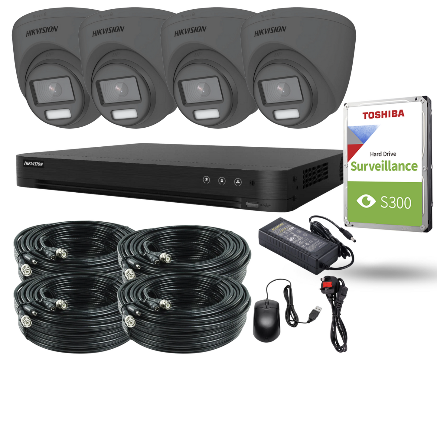 Hikvision 8MP 4K ColorVu Cctv Kit | 24/7 Full-Color Surveillance | 4x Cameras + 4-Channel DVR