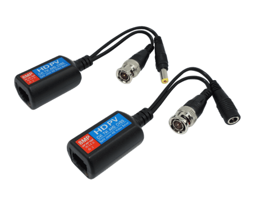 8mp hd passive video/power/data & audio balun-rj45 up to 4k