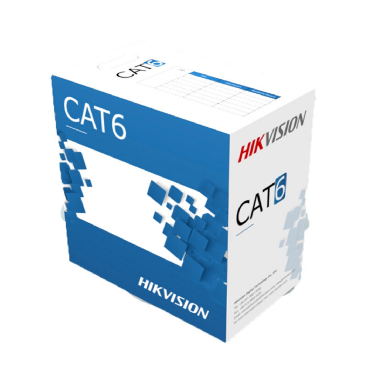 Hikvision DS‑1LN6‑UE‑W 305 m CAT6 UTP Network Cable  Grey – Solid Copper