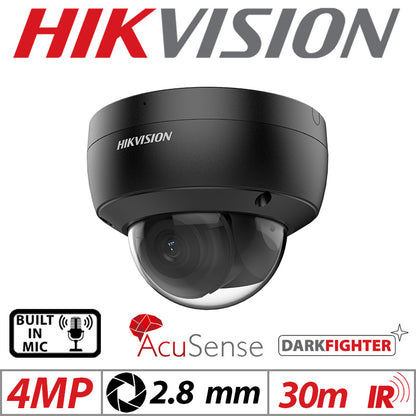 4mp Hikvision Vandal Dome Acusense IP Poe DS-2CD2146G2-ISU(2.8mm)-Black