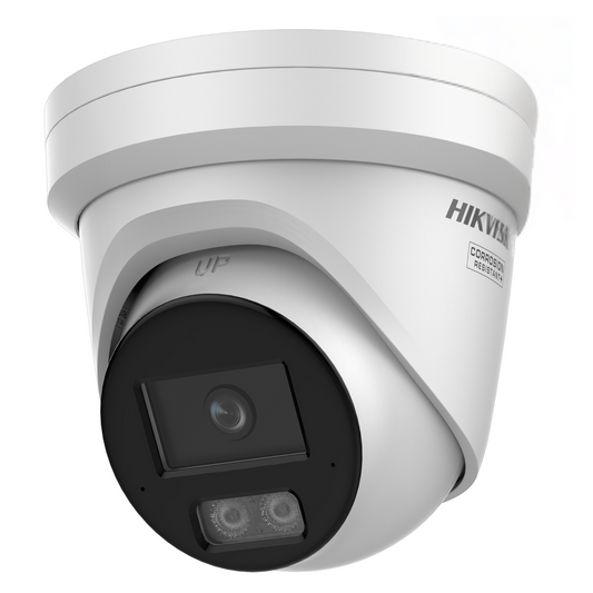 Hikvision DS-2CD2347G3-LI2UY– 4MP Smart Hybrid Light ColorVu Turret IP Camera with AcuSense 3.0 (Black & White Versions Available)
