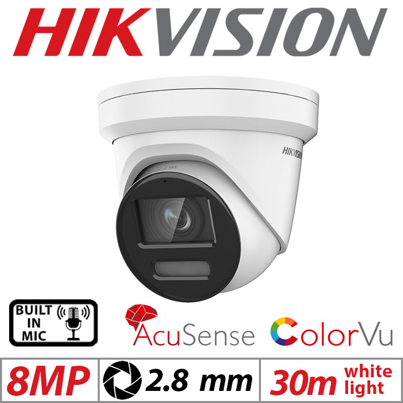 8MP Smart Hybrid Light with Colorvu Fixed Turret Network Camera DS-2CD2387G2H-LIU(2.8MM)(EF)