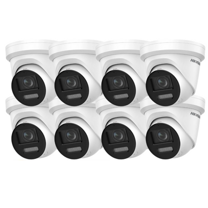 8 x 8MP Hikvision 2.8mm Smart Hybrid ColorVu AcuSense Fixed Turret IP Network Camera Built-in Mic DS-2CD2387G2H-LIU(2.8MM)(EF)