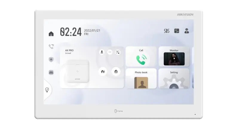 Hikvision 10-inch Touch Screen Indoor Video Intercom Station Supports Android App and Third-Party Software DS-KH9510-WTE1-B