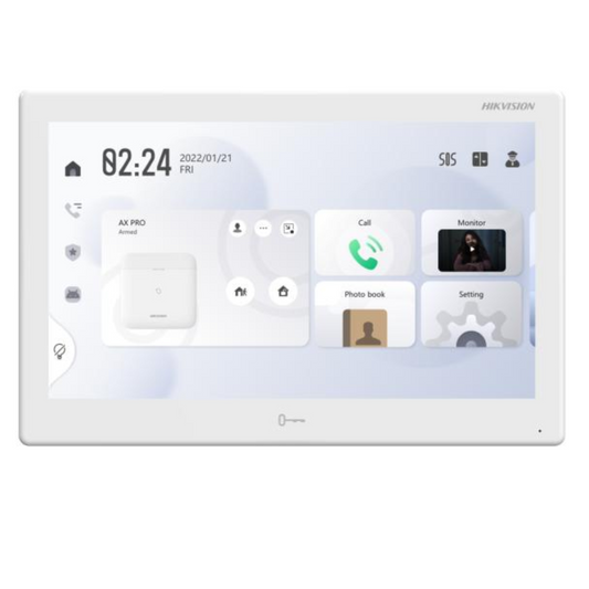Hikvision 10-inch Touch Screen Indoor Video Intercom Station Supports Android App and Third-Party Software DS-KH9510-WTE1-B