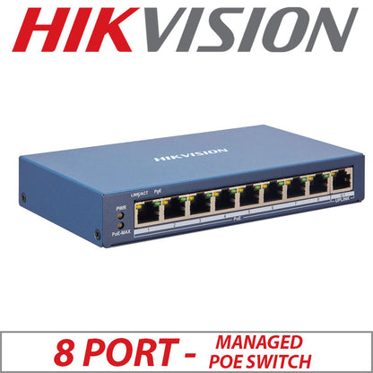8 port Hikvision Smart Managed PoE Switch DS-3E1309P-EI
