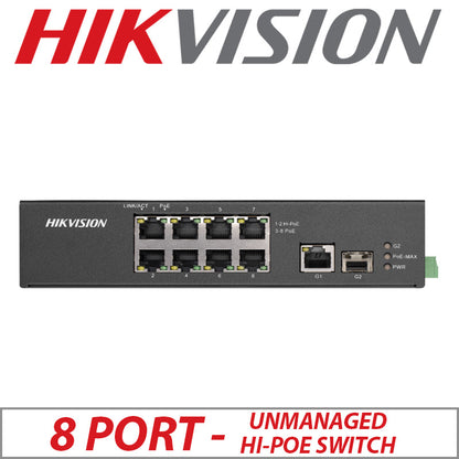 8 port Hikvision Unmanaged Hi-PoE Switch DS-3T0310HP-E/HS