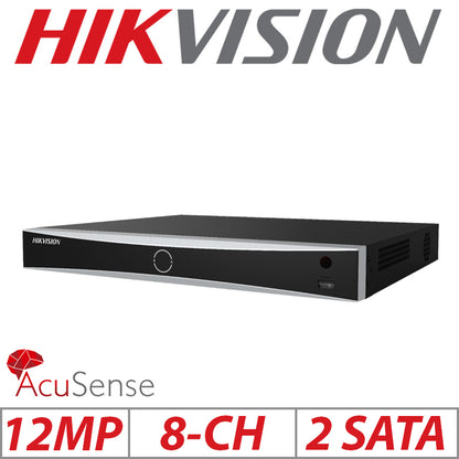12mp 8ch Hikvision Nvr - 1u 8 Poe Acusense 4k - Ds-7608nxi-i2/8p/s