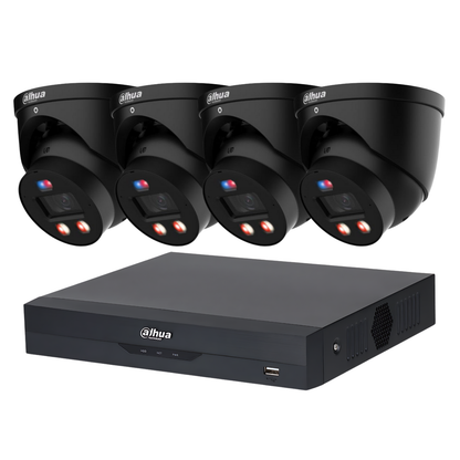 Dahua 6mp Full Colour Tioc IP Poe Cctv Kit Smart Illumination - 24/7 Full-Color Surveillance, 4x Cameras with Microphones