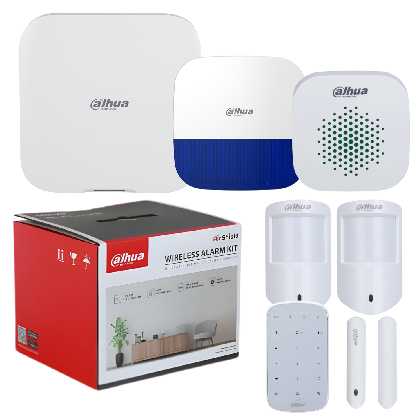 Dahua AirShield Alarm Kit with KeyPad and Twin PIRs – DHI-ALARMKIT-WITHKEYPADS-V2
