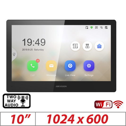 Hikvision 10 inch touch screen indoor video intercom station ds-kh8520-wte1