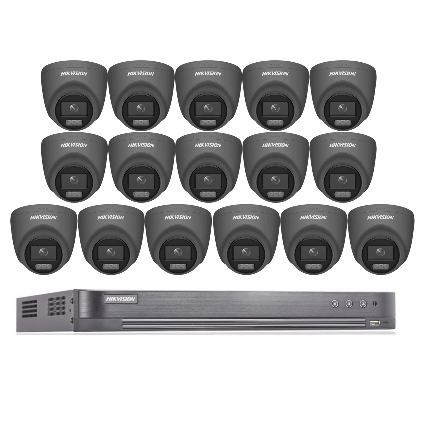 Hikvision CCTV kit, 16 x 5mp Colorvu Acusense cameras, 1 x 16 Channel DVR