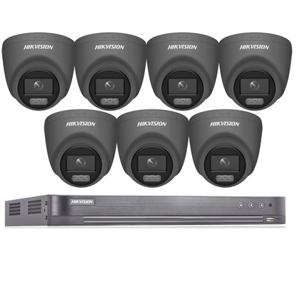 Hikvision CCTV kit, 7 x 5mp Colorvu Acusense cameras, 1 x 8 Channel DVR