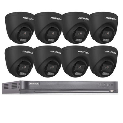 Hikvision CCTV kit, 8 x 5mp Colorvu Acusense cameras, 1 x 8 Channel DVR