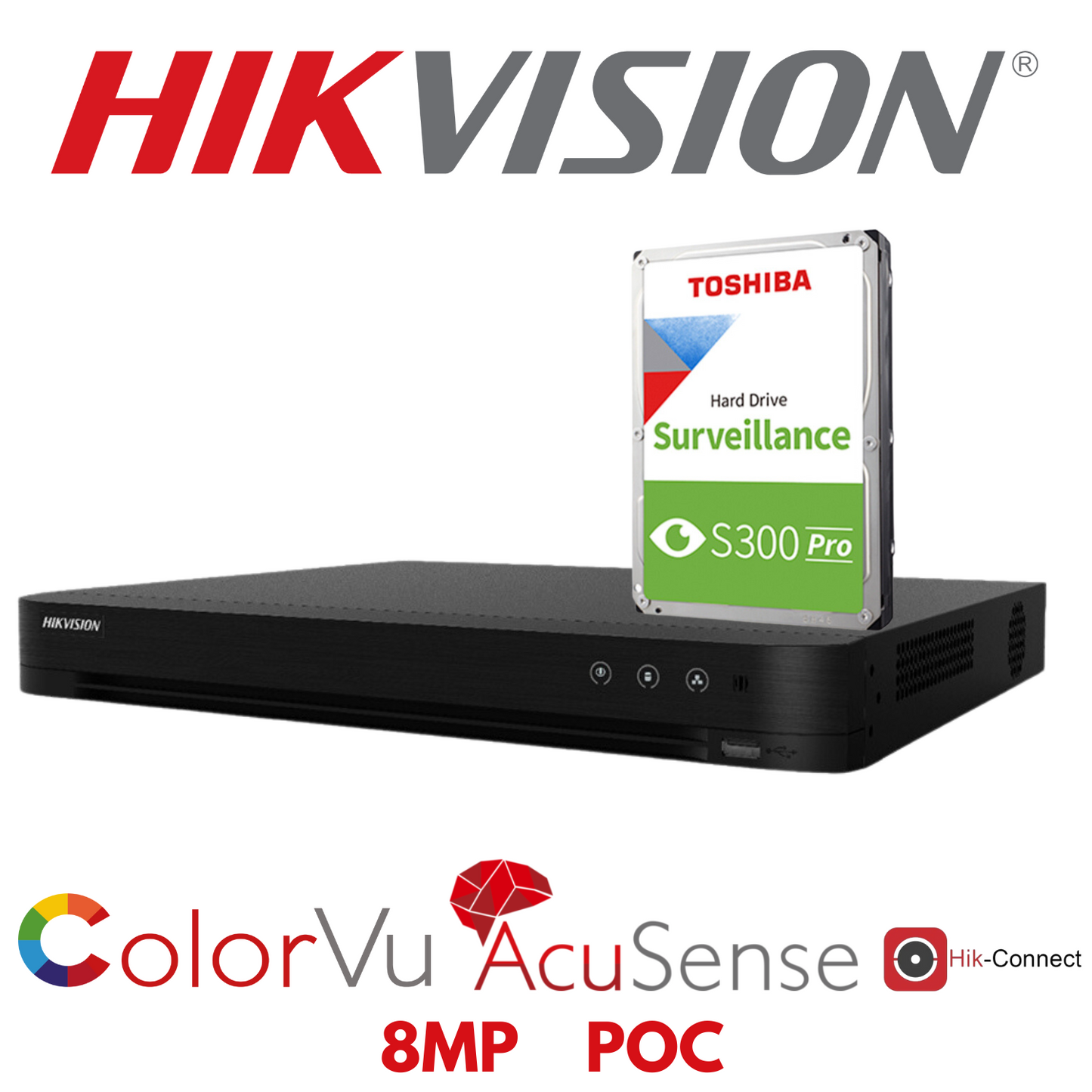Hikvision 8MP 4-Channel 1U H.265 Turbo AcuSense PoC DVR IDS-7204HUHI-M1-P(C) – Efficient and Smart Surveillance