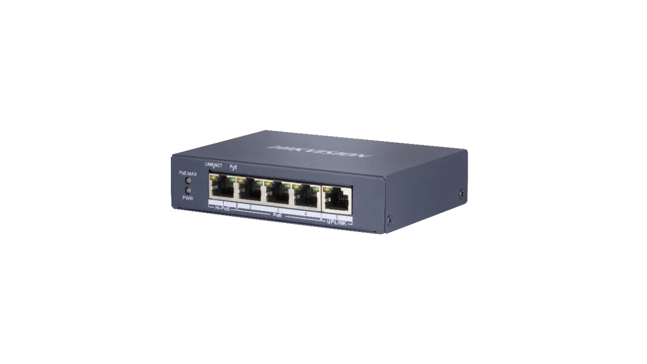 5 Port Hikvision Gigabit Unmanaged Hi-Poe Switch DS-3E0505HP-E