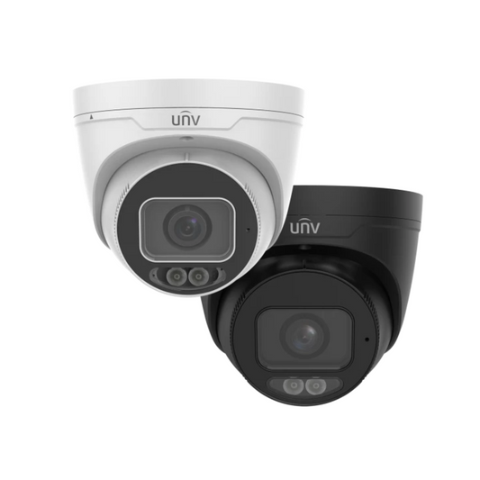 Uniview 8MP Prime 3 Turret ColorHunter IP Turret with Microphone & F1.0 Lens White or Black UV-IPC3638SE-ADF28K-WL-I0