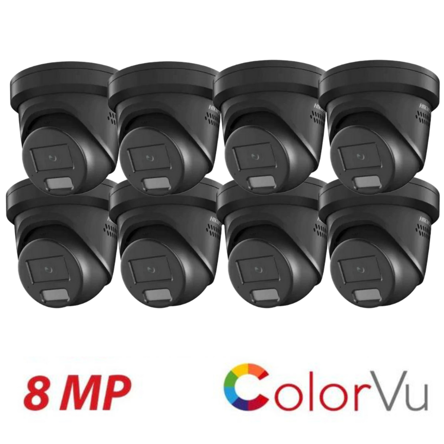 8 x 8MP Hikvision 2.8mm Smart Hybrid ColorVu AcuSense Fixed Turret IP Network Camera Built-in Mic DS-2CD2387G2H-LIU(2.8MM)(EF)