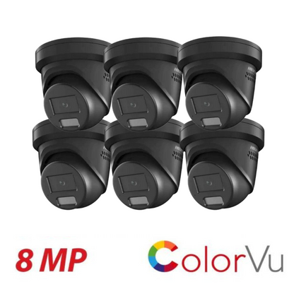 6 x 8MP Hikvision 2.8mm Smart Hybrid ColorVu AcuSense Fixed Turret IP Network Camera Built-in Mic DS-2CD2387G2H-LIU(2.8MM)(EF)