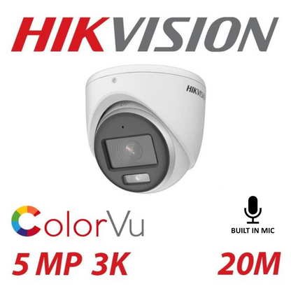 3k Hikvision Turret Camera AOC Colorvu Smart Hybrid DS-2CE70KF0T-LMFS(2.8MM)