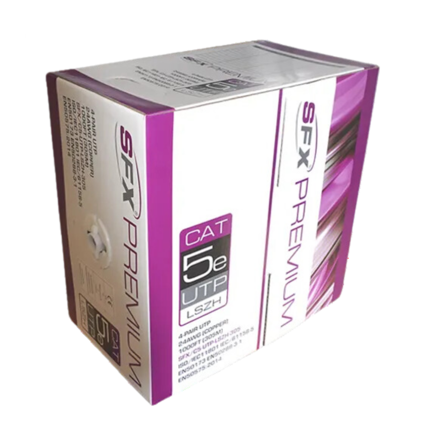 305m Cat5e LSZH UTP Internal Ethernet Cable | White | High-Performance Networking Solution (1000ft)