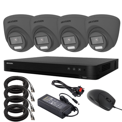 Hikvision 8MP 4K ColorVu CCTV Kit | 24/7 Full-Color Surveillance | 4x Cameras + 8-Channel DVR with PoC