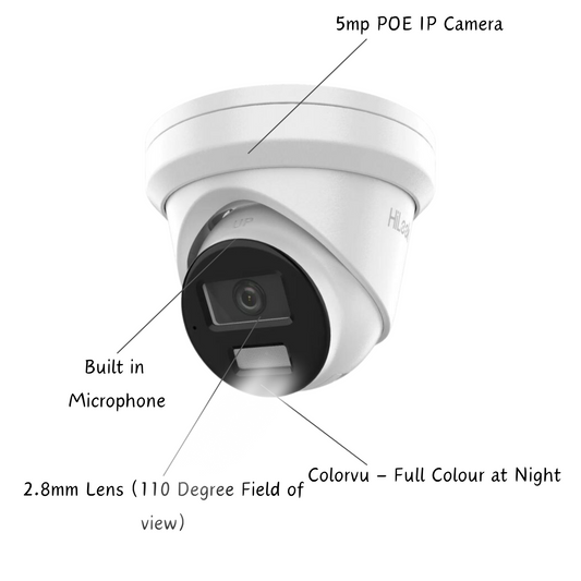 4MP Hikvision and HiLook Smart Hybrid CCTV Kit - POE IP Cameras with Built-In Audio and AcuSense