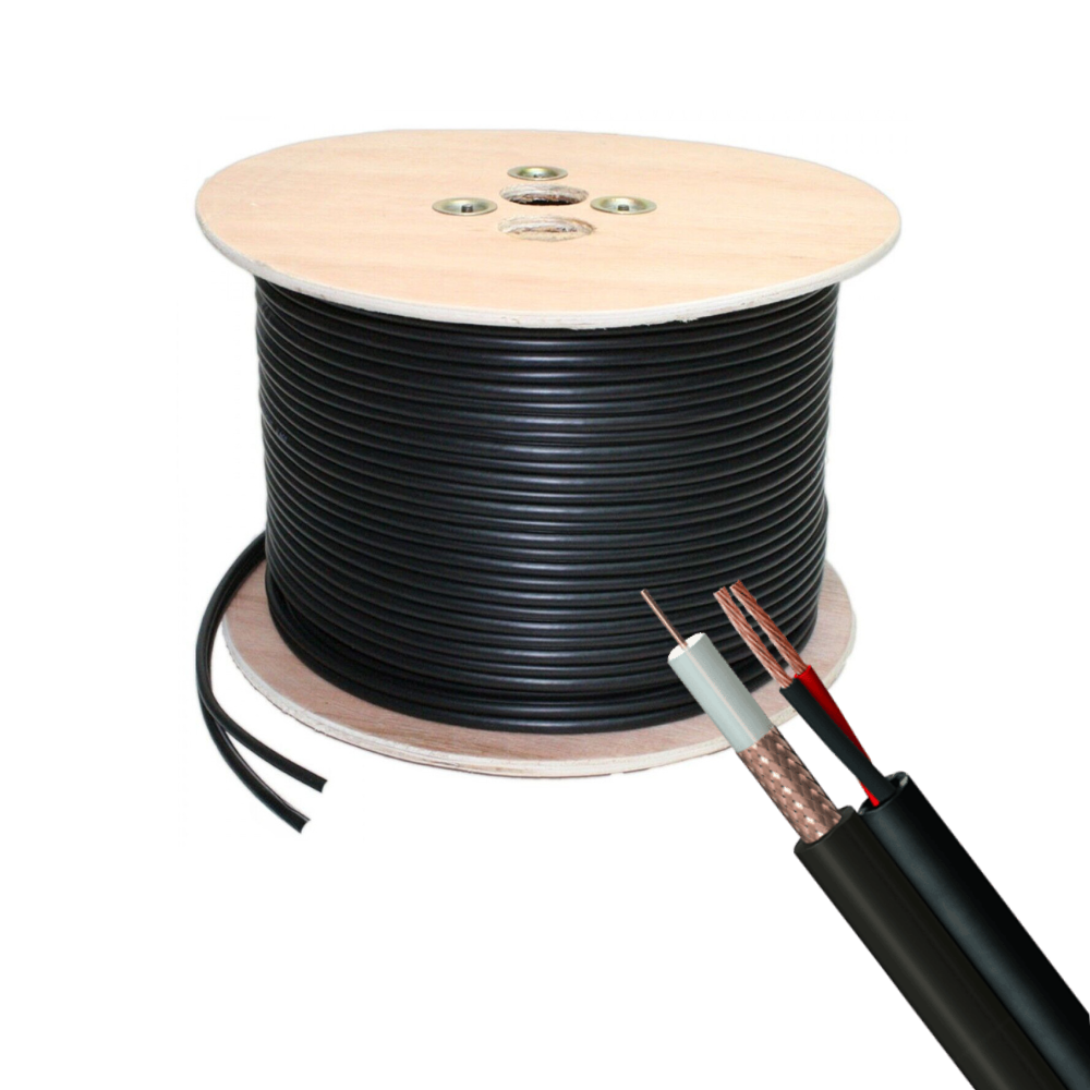 RG59 plus Power Cable 100m Shotgun Cable Black