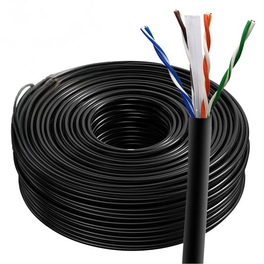 305m Cat6 Internal/ External UTP External Ethernet Cable | Black |(1000ft)