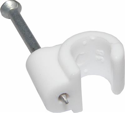 7mm White Cable Clips S.A.C