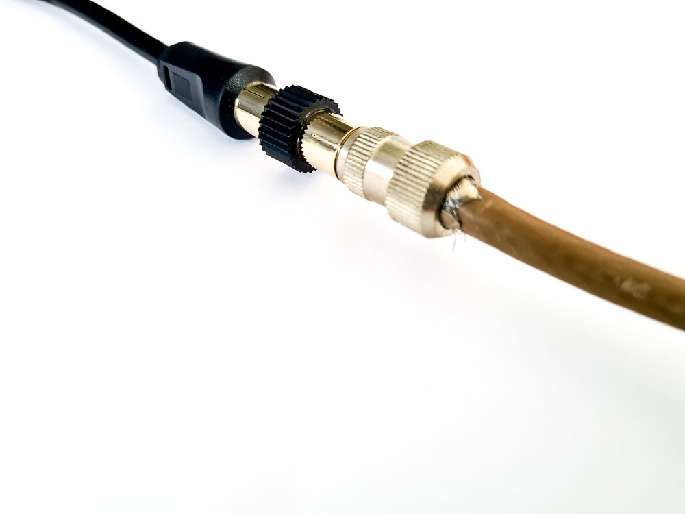 TV Aerial Cable, Black or White | TV Coax Cable | Aerial Fly Lead - Male to Male with coupler Cables Direct