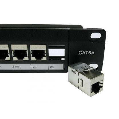 24 Port Patch Panel | Cat6A STP | 1u 19 inch | 24x Keystone Jack In-line couplers BCE Direct
