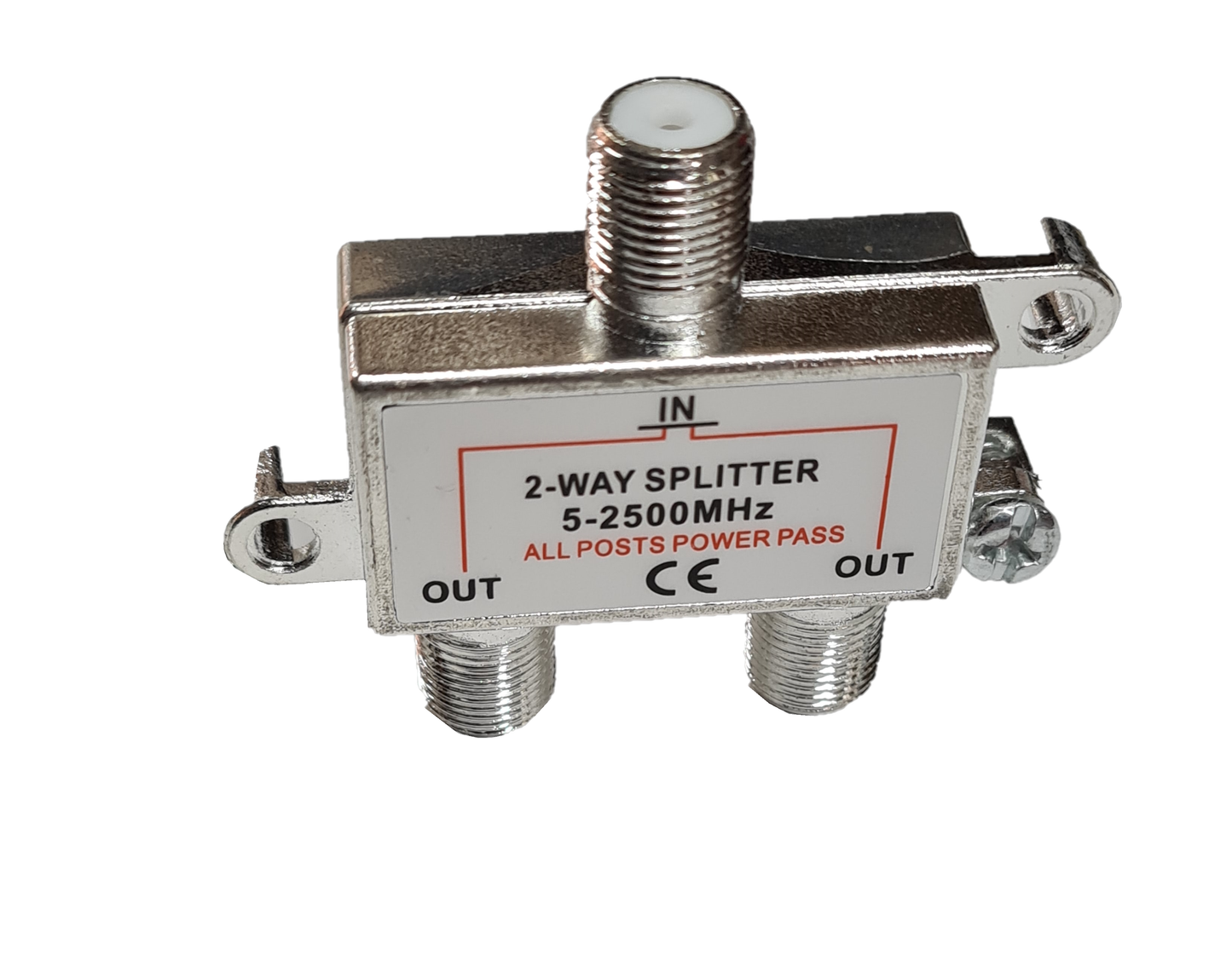 2 Way Coax Splitter 'F' Connector Female Digital TV Satellite Cable or Virgin Media Cables Direct