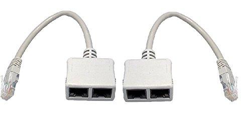 Chargeline Data Splitters - Split One Ethernet Cable/Network Cable For Two Connections 2x RJ45 Connections, Male to Female CAT5, CAT5e, CAT6 BCE Direct