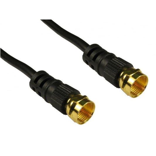 Satellite Cable - Coax Cable with F Connectors - Black, 0.5m -20m Lengths Cables Direct