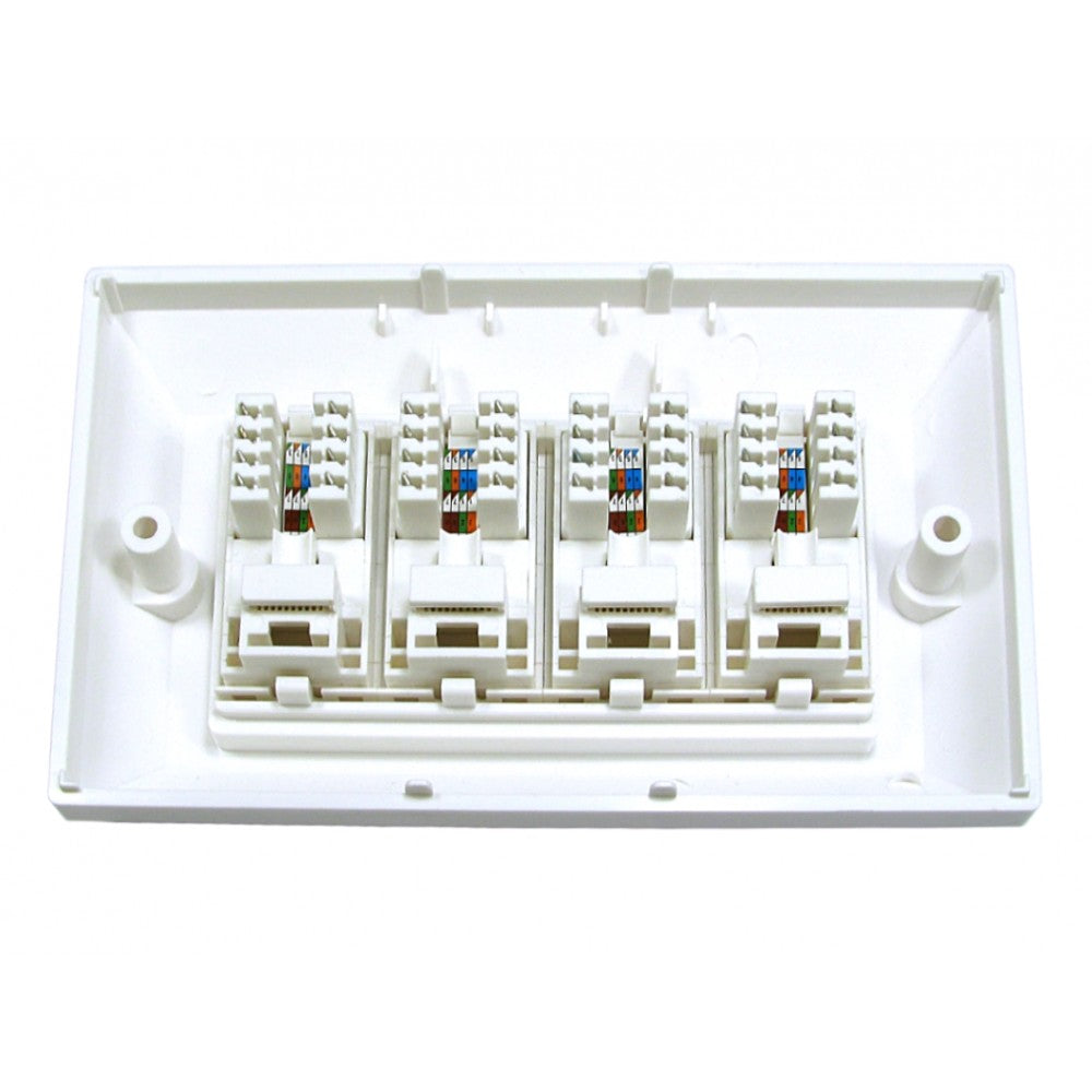 Cat6 Double Faceplate, (4 Port) Quad Faceplate Cables Direct