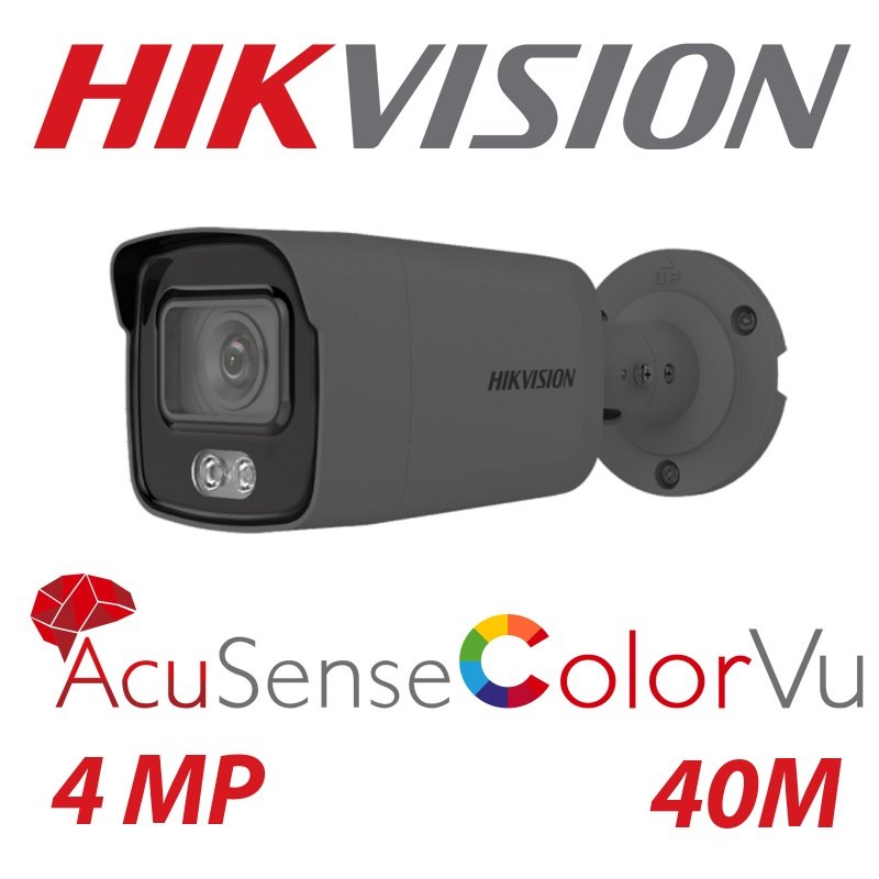 4mp Hikvision Colorvu Acusense Bullet Built-in Mic DS-2CD2047G2-LU 2.8mm Grey