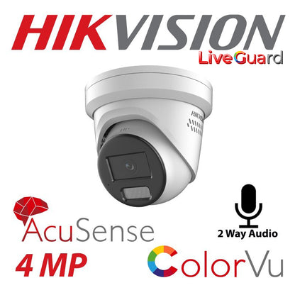 4mp Hikvision Live Guard Colorvu 2-Way Audible Warning Strobe Light DS-2CD2347G2-LSU/SL 2.8mm