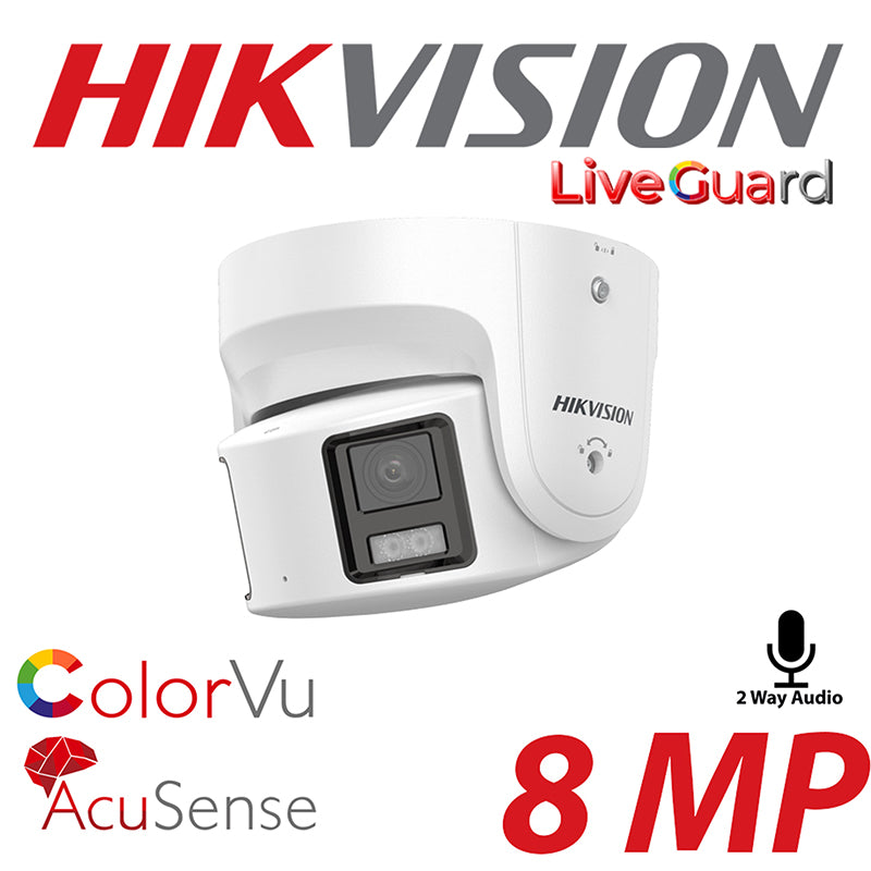 8MP Hikvision Live Guard Panoramic Colorvu Fixed Turret Network Camera DS-2CD2387G2P-LSU-SL(4MM)(C)