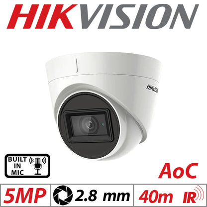 5mp 4ch Hikvision 3x System 4k Turbo DVR Acusense Camera Kit