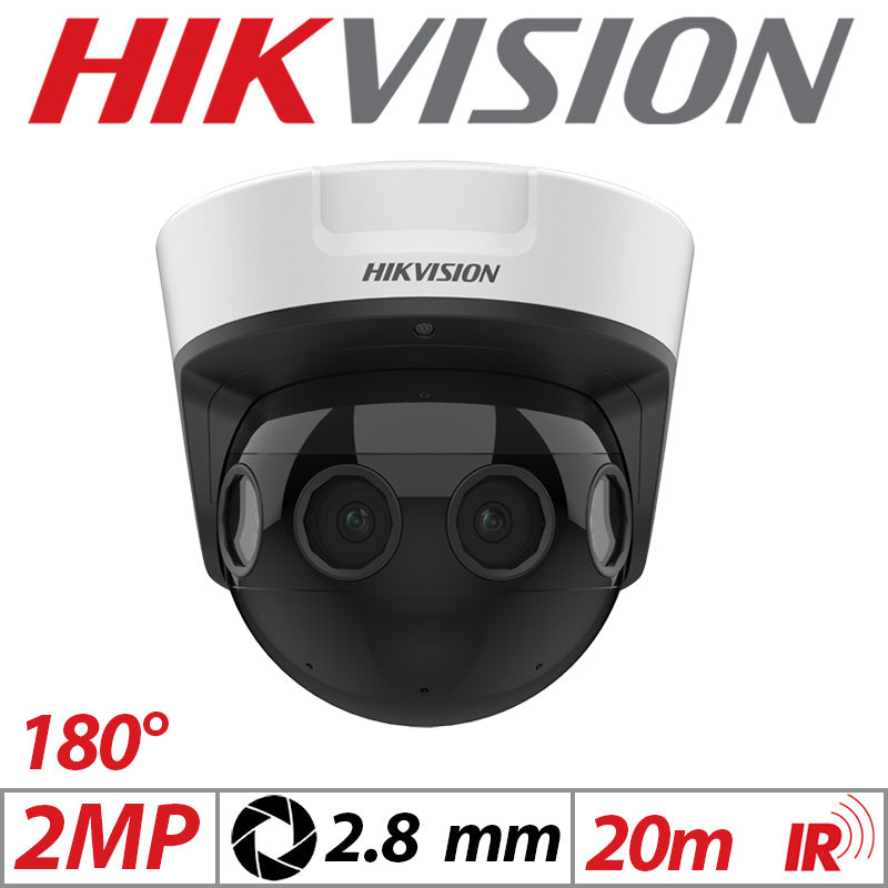 2mp Hikvision 180 Degrees Stitched Panovu (4 x 2mp) Vandal Resistant Network Camera with Built-in Heater 2.8mm DS-2CD6924G0-IHS