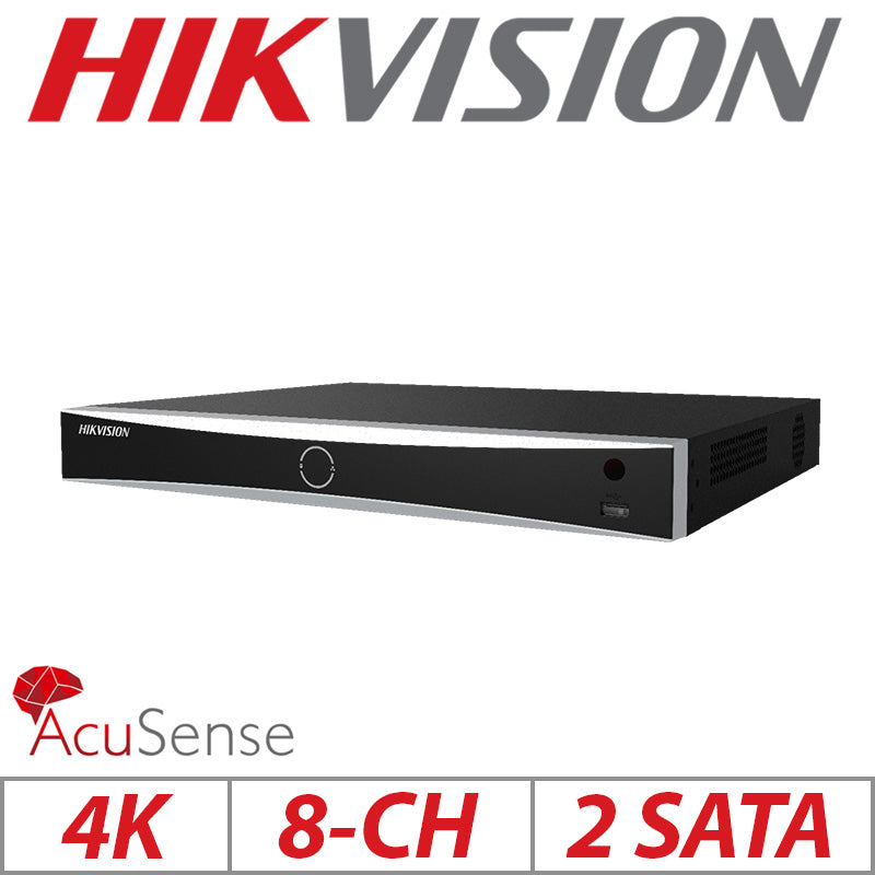 4k 8ch Hikvision Nvr - 1u 8 Poe Acusense - DS-7608nxi-k2-8p