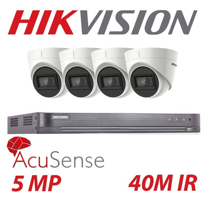 5mp 4ch Hikvision 4x System 4k Turbo DVR Acusense Camera Kit