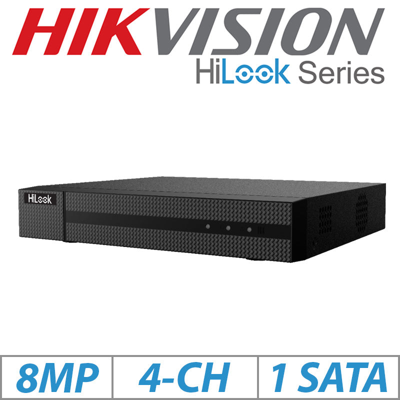 5mp 4ch Hikvision Hilook IP Poe CCTV System NVR 3x Camera Kit - Built in Microphones
