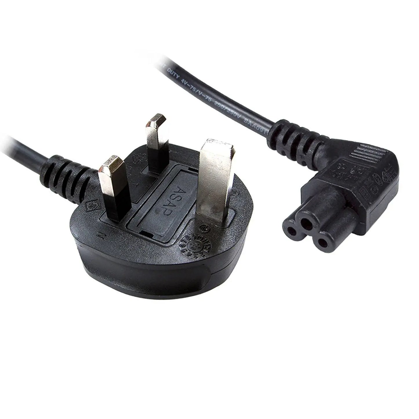 Power Cord UK Plug to Right Angle C5 Clover Leaf Lead 1.8m Cable Cables Direct