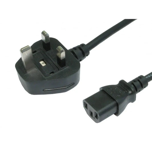 Power Mains PC LCD TV Kettle Lead 3 Pin IEC - UK Plug to C13 Mains Lead 5-13amp - Black Cables Direct