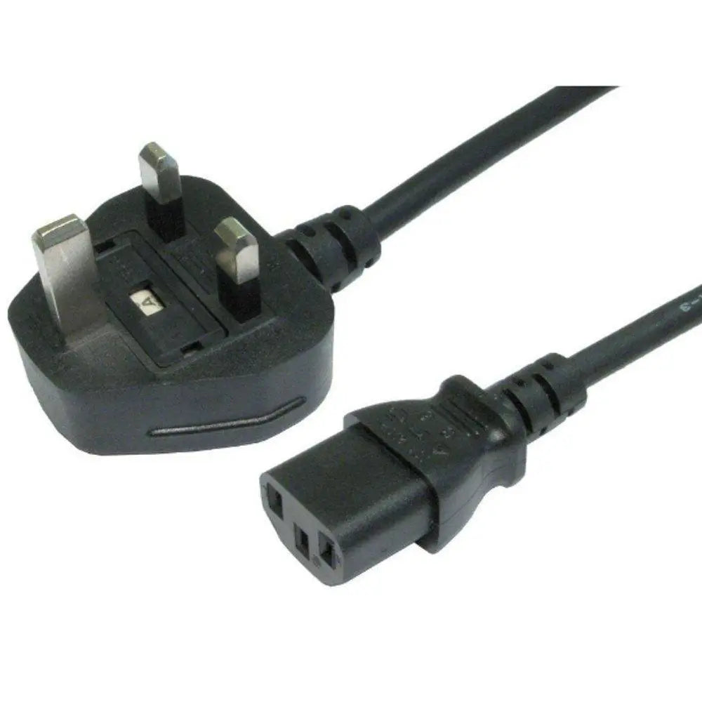 Power Mains PC LCD TV Kettle Lead 3 Pin IEC - UK Plug to C13 Mains Lead 5-13amp - Black Cables Direct
