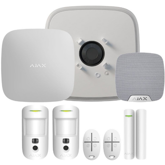 Ajax Hub 2 Plus Cam Kit with Key Fobs and StreetSiren DoubleDeck Ajax